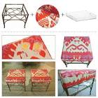 DIY- vintage table to functional ottoman