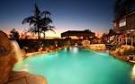 Beautiful Swimming Pool with Waterfall widescreen wallpaper | Wide-