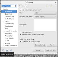 Image result for eclipse preference dialog