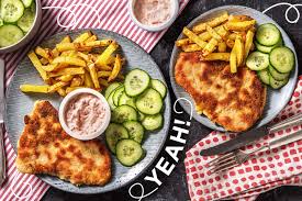Image result for schnitzel mit pommes