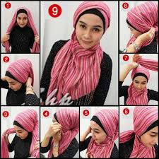 Cara Memakai Jilbab Pashmina Garis Pink | Tutorial Hijab Cara ...