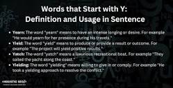 Words that Start with Y: Learn Meanings of Yll Words that Begin ...