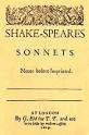 1609 Chronology: Shake-Speares Sonnets Registered -- May 20, 1609