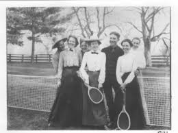Pictured left to right are George Newbery 2nd.,Grace Newbery (Mrs. D.H. Pinkerton), Oswald Newbery,Katherine Newbery (Mrs. W.F. Carter), Alex Newbery ... - RH10-16C