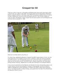 Image result for Blewbury Croquet Club
