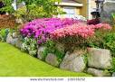 Flowers And Stones In Front Of The House, Front Yard. Landscape ...