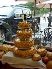 A pork pie wedding cake at - via Daymix