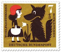 Rotkäppchen mit dem Wolf (und Blume), Briefmarke 1960