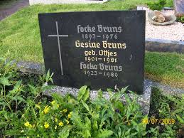 Grab von Focko Bruns (1923-1980), Friedhof Bagband