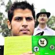 Yadvinder Singh, grandson of Shaheed Bhagat Singh, shows a sample of the two ... - har1