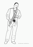 Saxophone coloring page