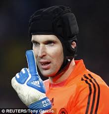 Petr Cech. &#39;I&#39;ve been advised to wear it for my own safety,&#39; says Petr of his head protector - article-1204489-03D2D499000005DC-787_306x318