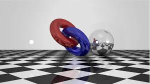 Image result for sphere checkered plane raytrace