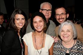 Designer Erin Wasson (C) poses with her family (L-R) Megan Jordan, Mark Wasson, Joe Jordan, and Chris Wasson at Erin Wasson ... - Erin+Wasson+x+RVCA+Backstage+Spring+2010+MBFW+N1Bjp-p1Bhjl