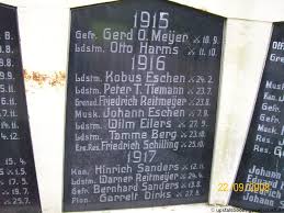 Grab von Bernhard Sanders (-13.08.1917), Friedhof Strackholt-neuer ...
