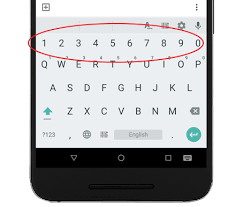 Image result for android keyboard number row