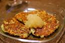 zucchini latkes, apple sauce