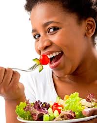 Image result for women eating salad and smiling