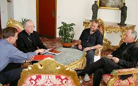 Treffen mit Kardinal Claudio Hummes: Subregens Michael Gerber, Kardinal Hummes, Pfr. Benno