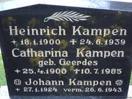 Grab von Heinrich Kampen (17.01.1900-24.06.1939), Friedhof Hatshausen- - hk212