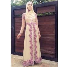 20 Contoh Baju Gamis Muslim Brokat Terbaru 2016