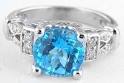 Elegant Blue Topaz and Diamond Ring (