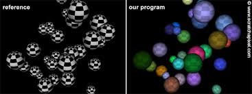 Image result for sphere checkered plane raytrace
