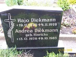 Grab von Andrea Diekmann (geb. Hinrichs) (13.12.1926-09.10.1985 ...