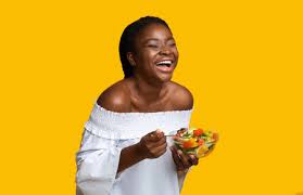Image result for women eating salad and smiling
