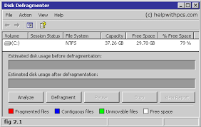 Image result for windows xp defragmentation