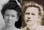 Addie in 1896 (left) and in