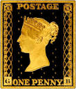 1973 ��1 Machin and Penny Black Gold Definitive Stamp Replicas