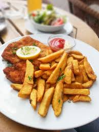 Image result for schnitzel mit pommes
