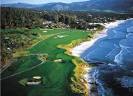 An aerial view of Pebble Beach