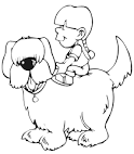kids riding dogs