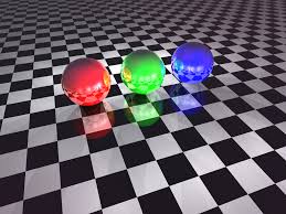 Image result for sphere checkered plane raytrace