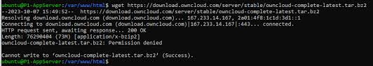 Permission denied error while trying to run wget for owncloud ...