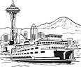 Space Needle And Ferry clip art - vector clip art online, royalty ...