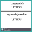 Unscramble LETTERS - Unscrambled 105 words from letters in LETTERS