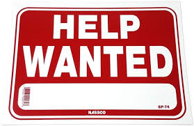 Image result for help wanted sign window