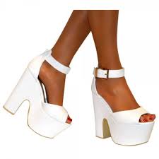 White Wedges With Ankle Strap - PD4P