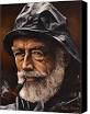 Sea Captain Portrait Painting Canvas Prints - Fisherman by Kurt Lang Canvas ... - fisherman-by-kurt-lang-kurt-lang