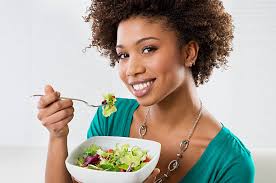 Image result for women eating salad and smiling