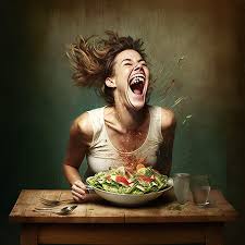 Image result for women eating salad and smiling