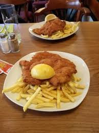 Image result for schnitzel mit pommes