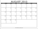 2010 Free Monthly Calendars - Style 3