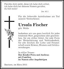 Ursula Fischer : Danksagung - SZ Trauer - Sächsische Zeitung - 8763904_large