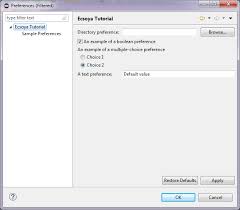Image result for eclipse preference dialog