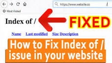 How to Fix 'Index of /' issue while opening the website? - YouTube