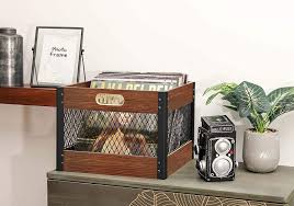 Record crate vinyl display